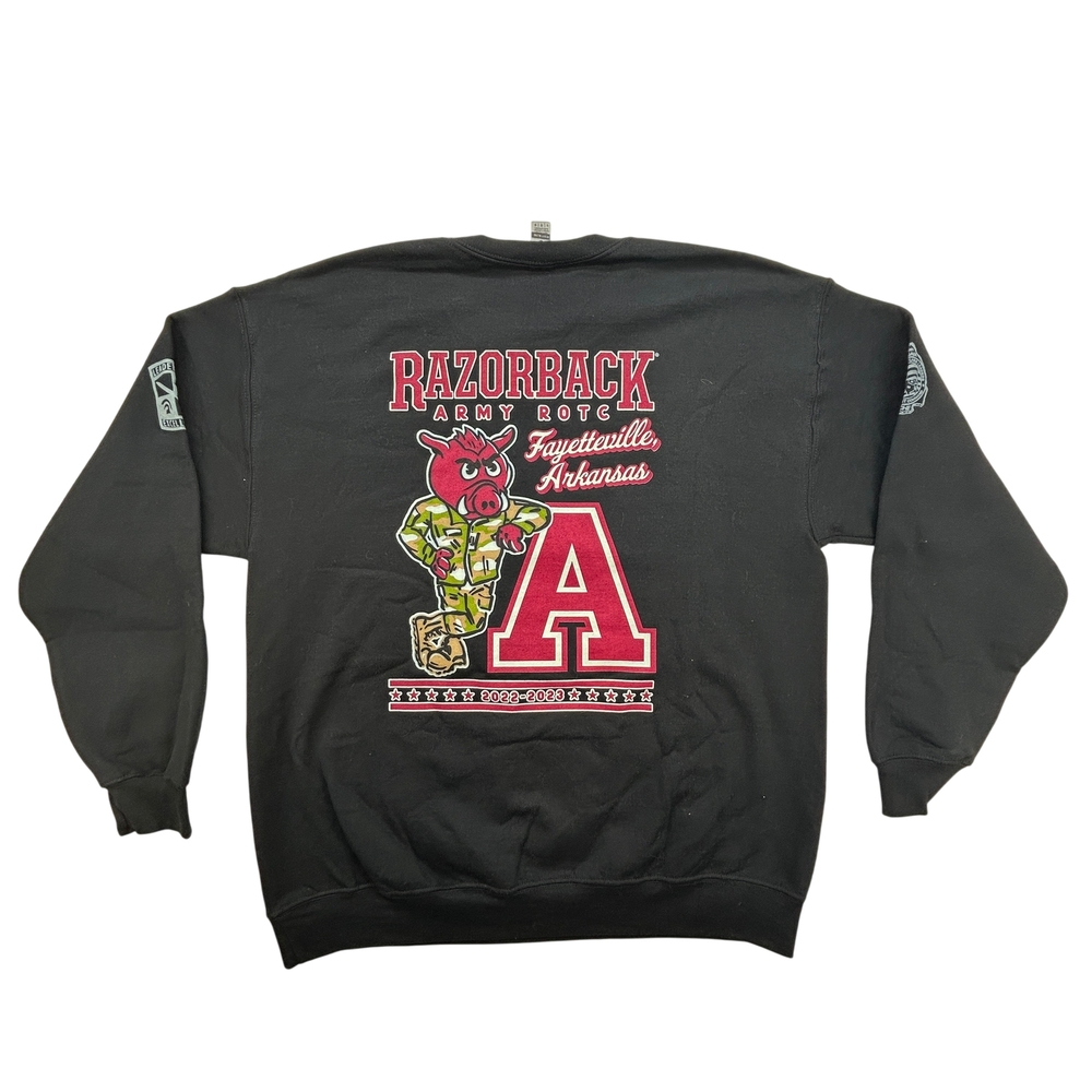 Razorback Army ROTC Sweatshirt Mens Large Fayetteville Arkansas Crewneck 2022